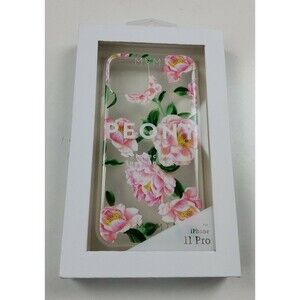 MVMT iPhone 11 Pro Case Clear With Pink Peony Flowers Protective Snap-On